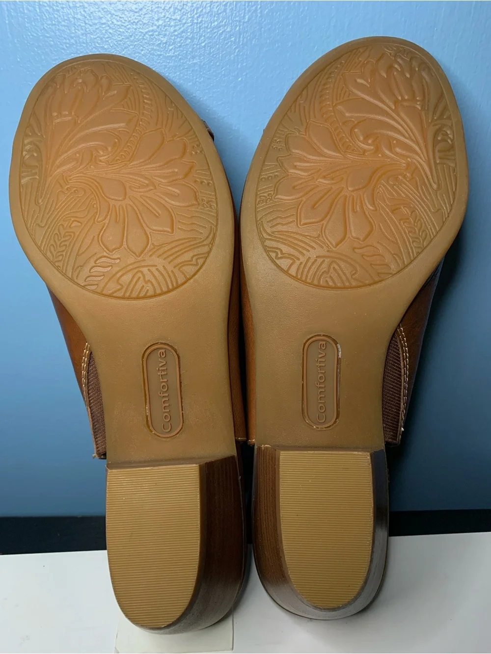 Comfortiva Tan Woven Slingback Block Heel Sandal